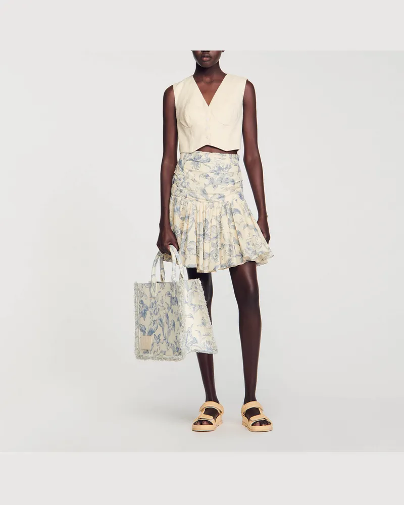 Sandro Blumenrock mit Volants Ecru
