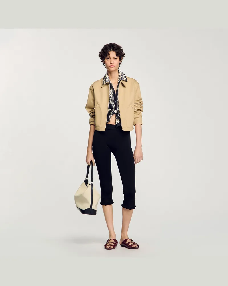 Sandro Kurzer Blouson mit Strass-Details Beige