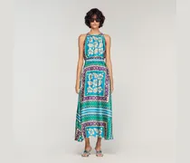 Langes Kleid mit Blumendruck