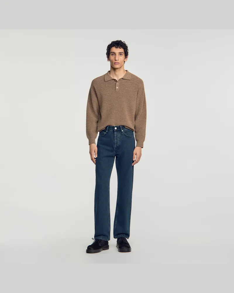 Sandro Verwaschene Regular-Fit-Jeans Grau