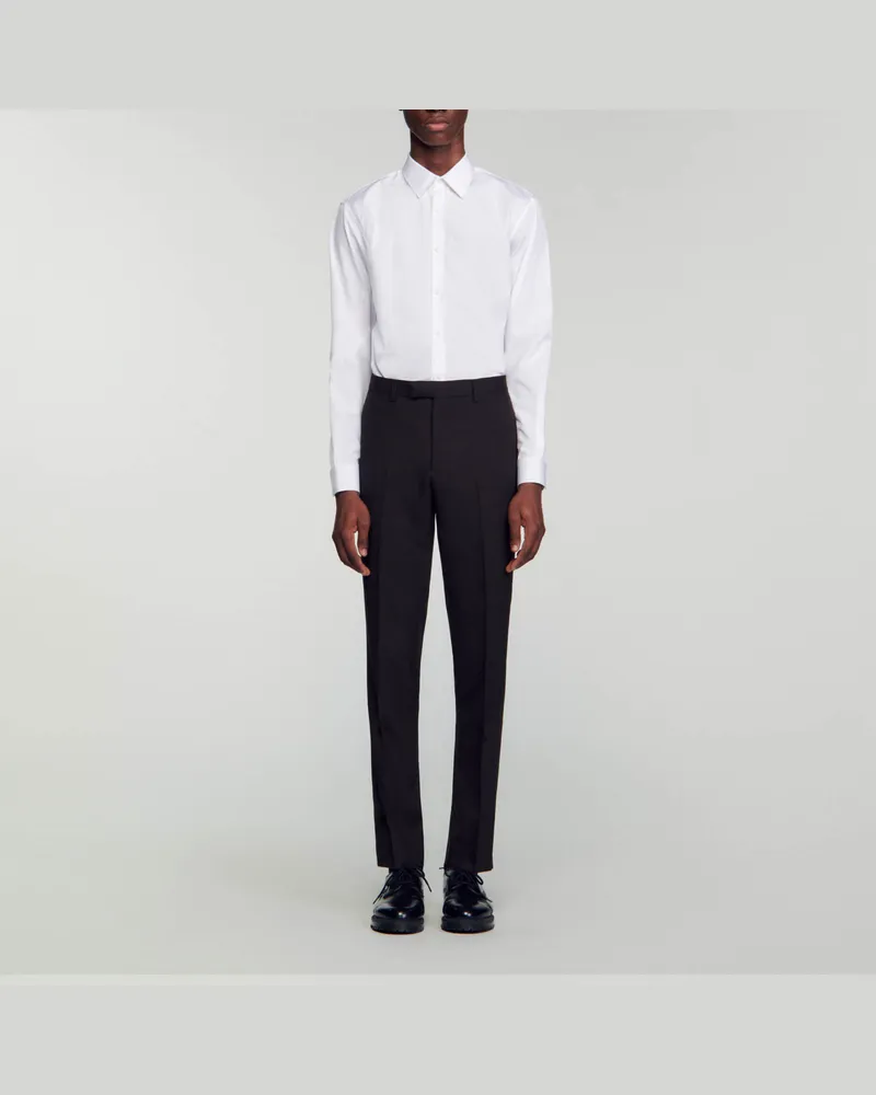 Sandro Anzughose aus Wolle Dunkel-braun