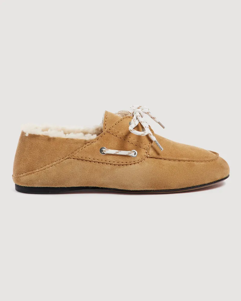 Sandro Segelschuhe aus Lammfell Kamel
