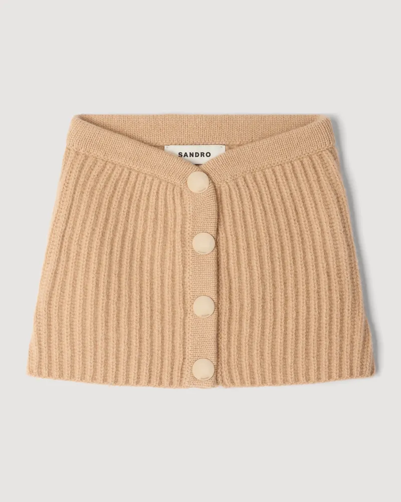 Sandro Stehkragen mit Knöpfen Beige