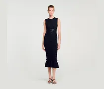 Langes Strickkleid mit Nieten