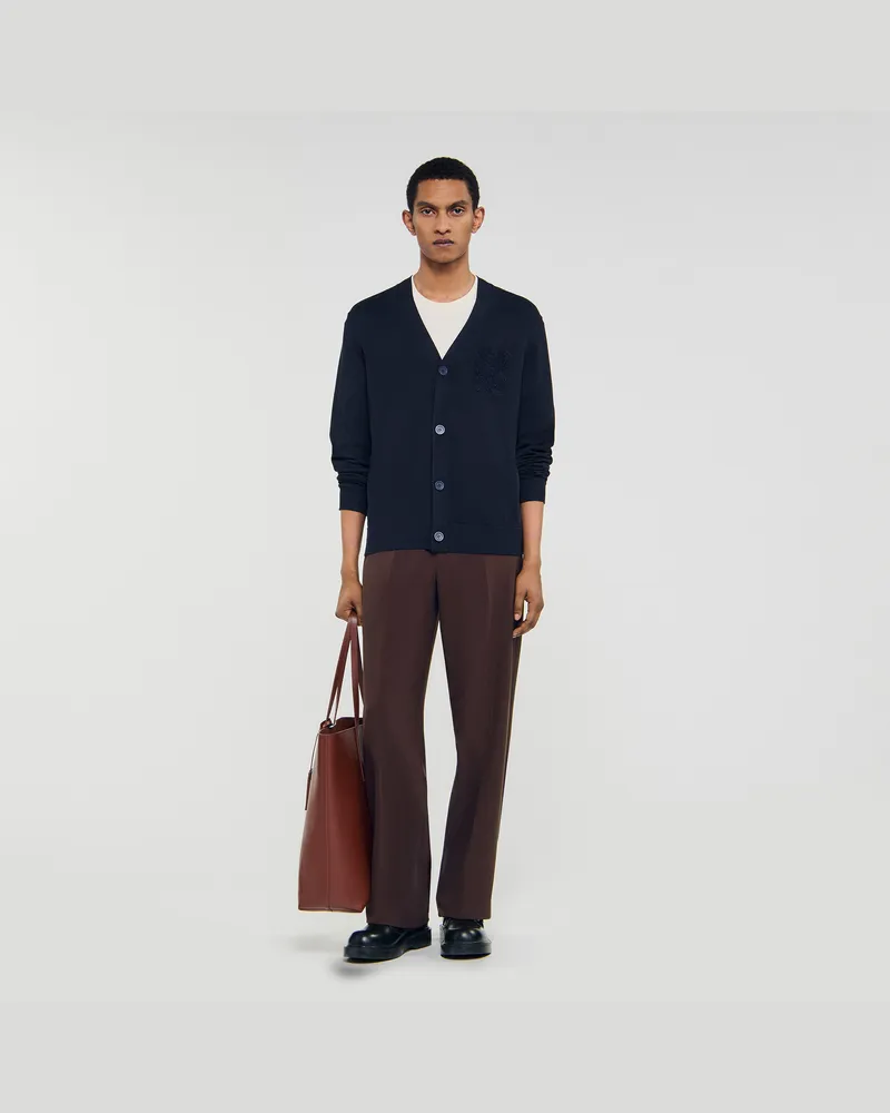 Sandro Cardigan mit Kordelstickerei Marine