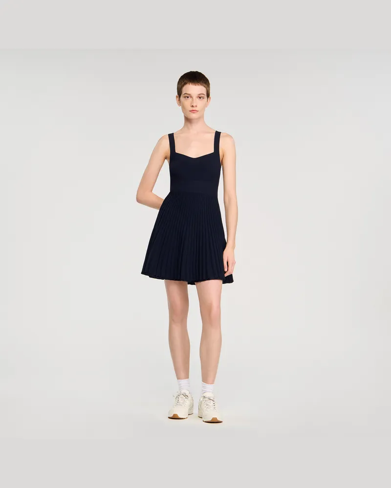 Sandro Kurzes Strickkleid Marine