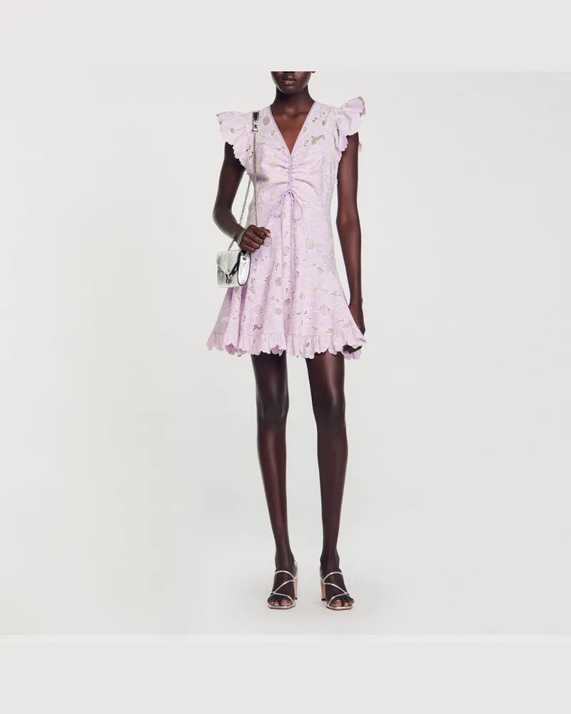 Sandro Kurzes Kleid mit Margeriten-Gipüre Parme