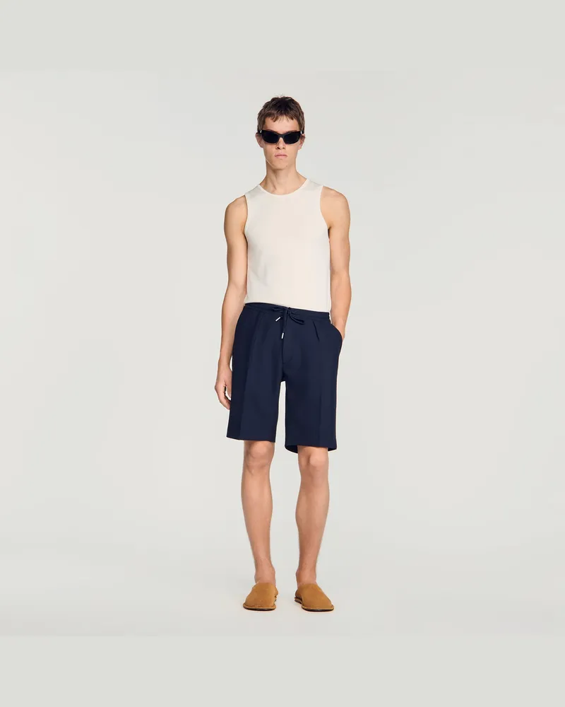 Sandro Bermudashorts aus Jersey Marine