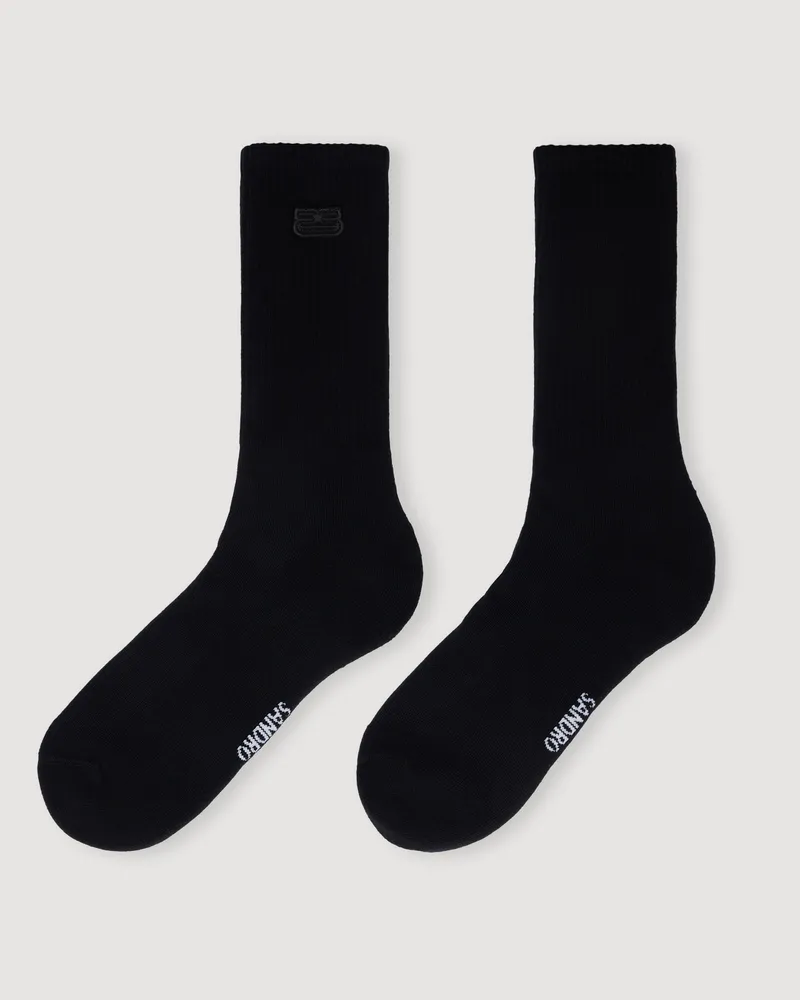 Sandro Socken mit gesticktem Patch Schwarz