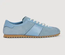 Niedrige Leder-/Wildleder-Sneakers