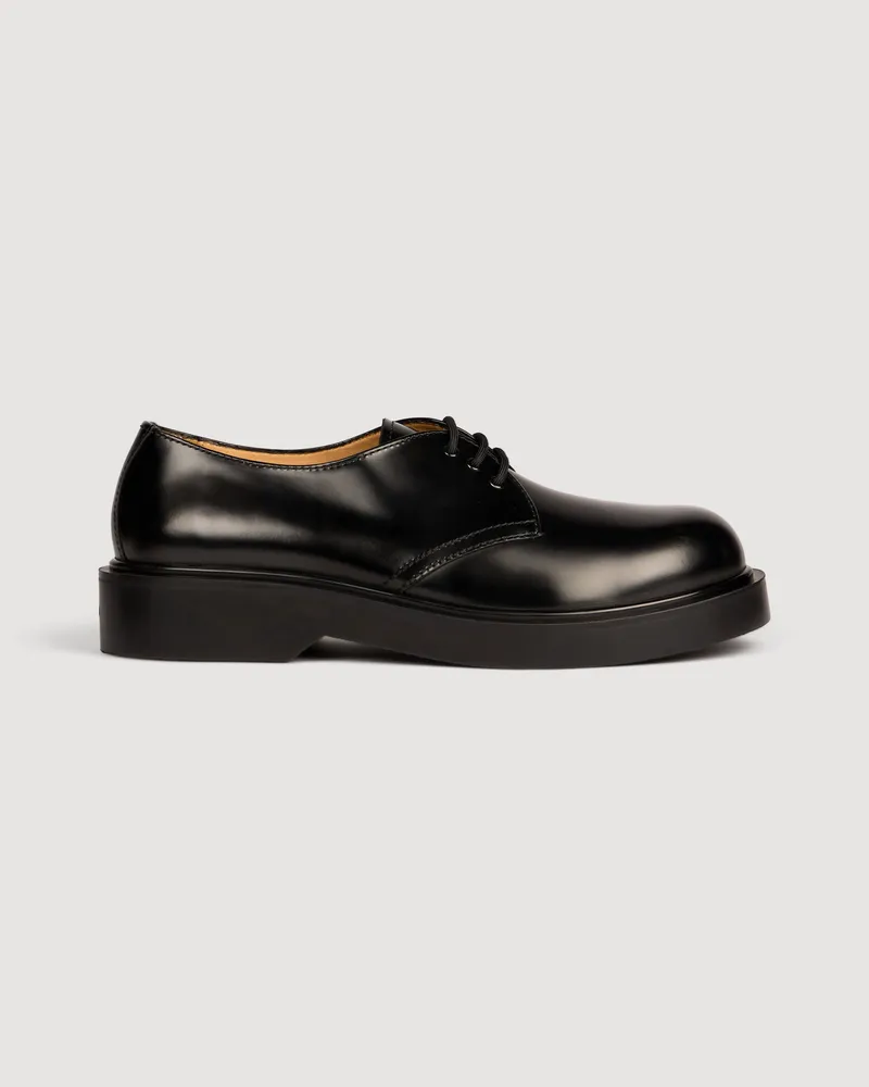 Sandro Derby-Schuhe aus glasiertem Leder Schwarz