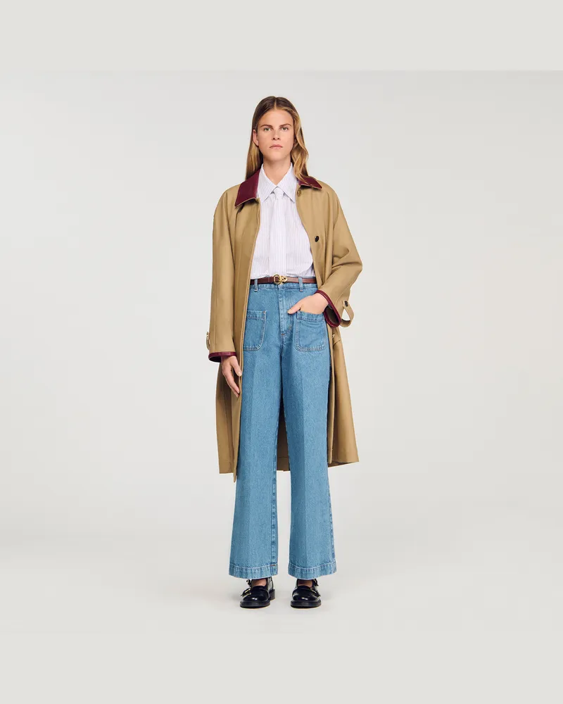 Sandro Weite Jeans mit hohem Bund Jeansblau
