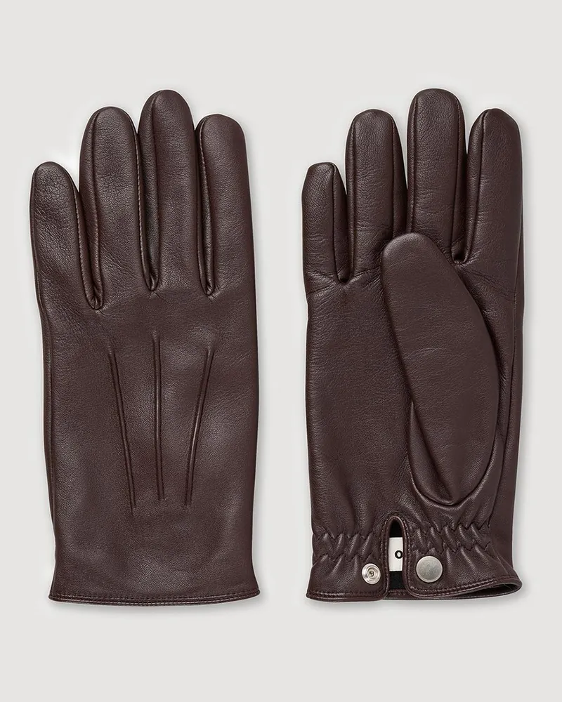Sandro Lederhandschuhe Dunkel-braun