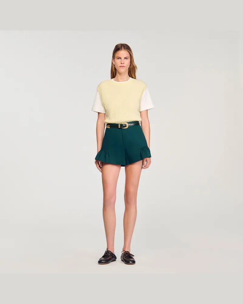 Sandro Strickpullover aus Materialmix Blass-gelb