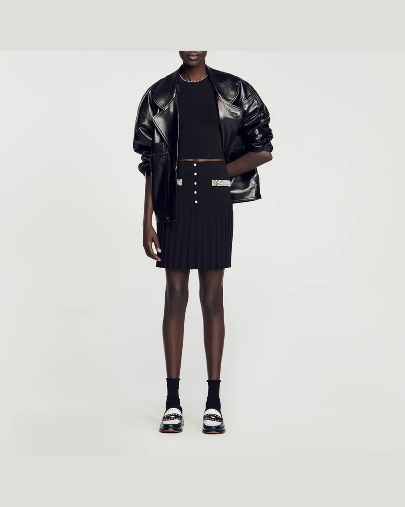 Sandro Kurzer, mit Perlen besetzter Rock Schwarz