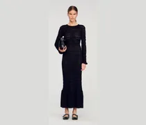 Langes Strickkleid mit Strassbesatz