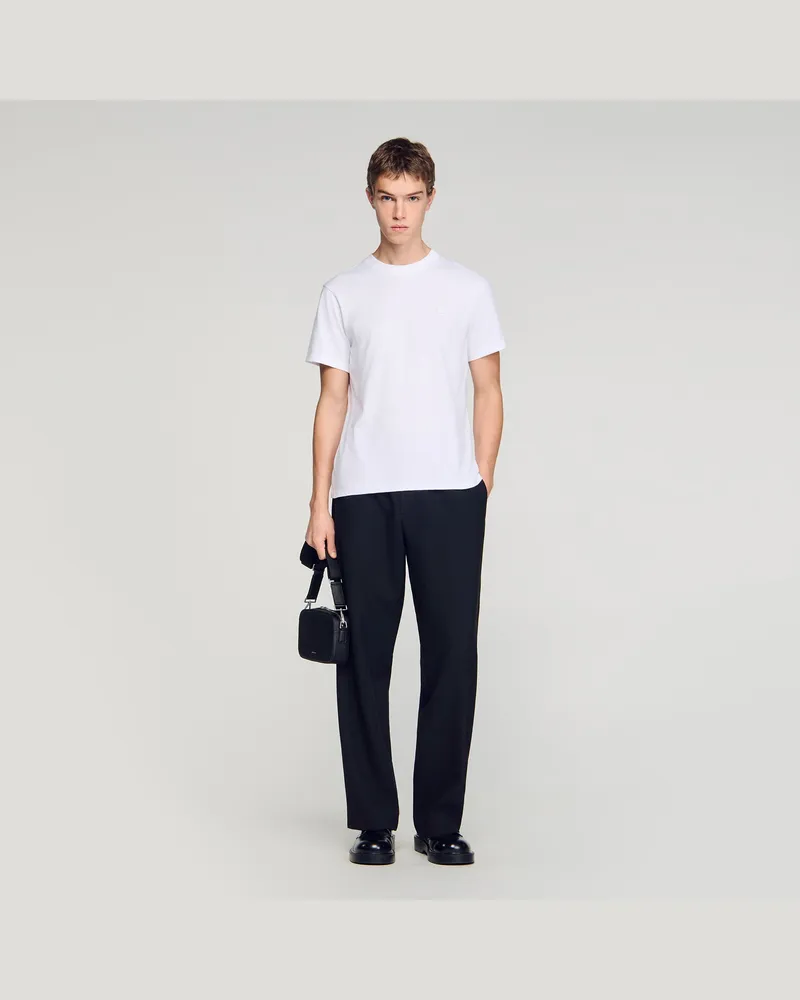 Sandro T-Shirt mit Double-S-Patch Weiß
