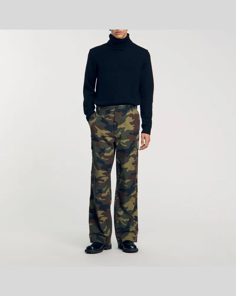 Sandro Cargohose mit Camouflage-Print Camouflage