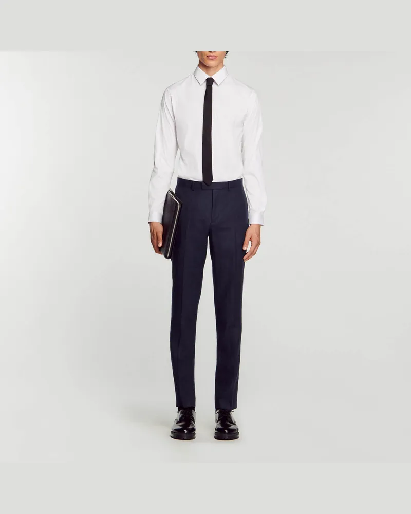 Sandro Hose aus Leinen Marine