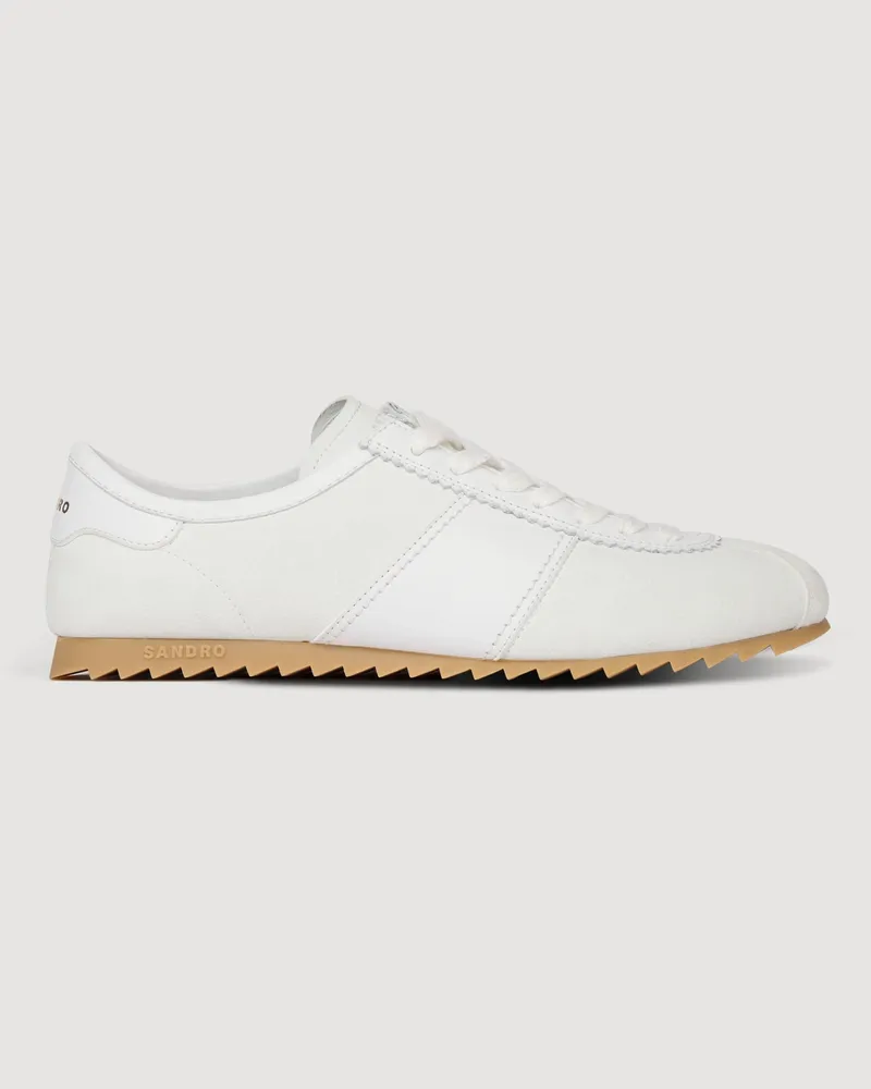 Sandro Niedrige Leder- & Wildledersneakers Weiß