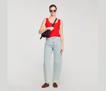 Stricktop mit Spitzenverzierung
