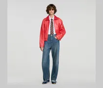 Weite Jeans mit Ziernähten