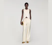 Kurzes Satin-Top mit Schleife