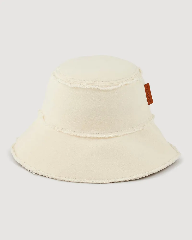 Sandro Bob-Hut aus Baumwollgewebe Ecru