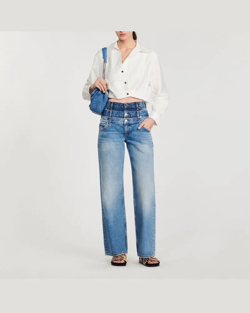 Sandro Kurze Bluse Weiß