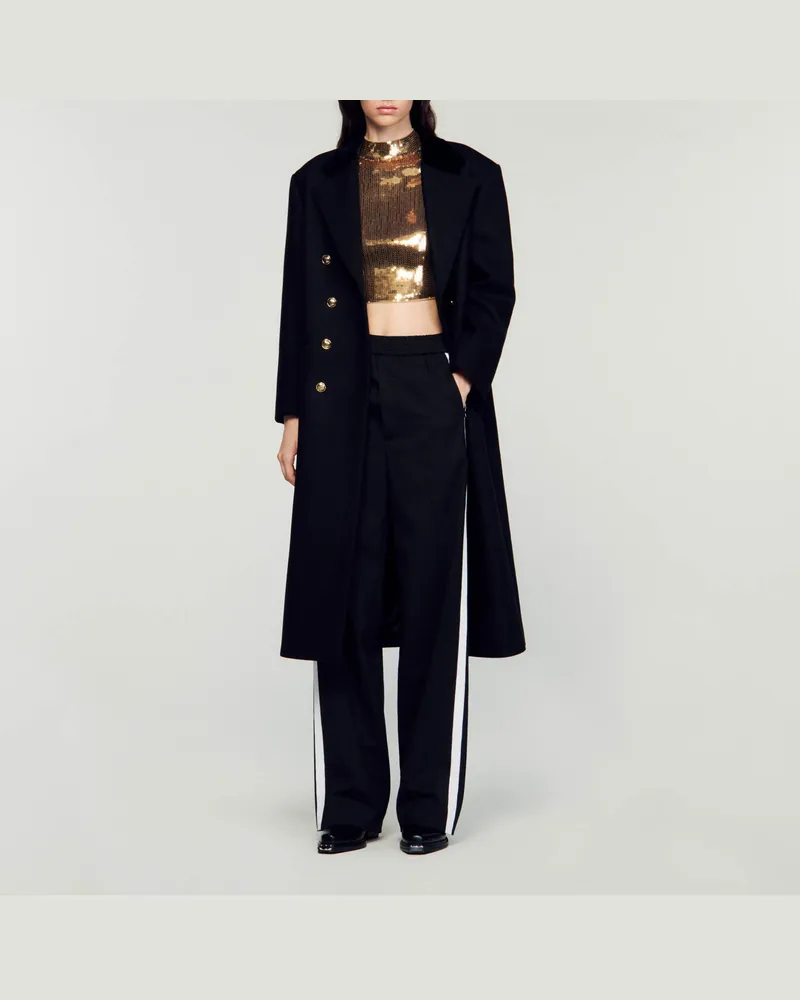 Sandro Hose mit Seitenstreifen Schwarz