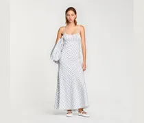 Langes gestreiftes Trägerkleid