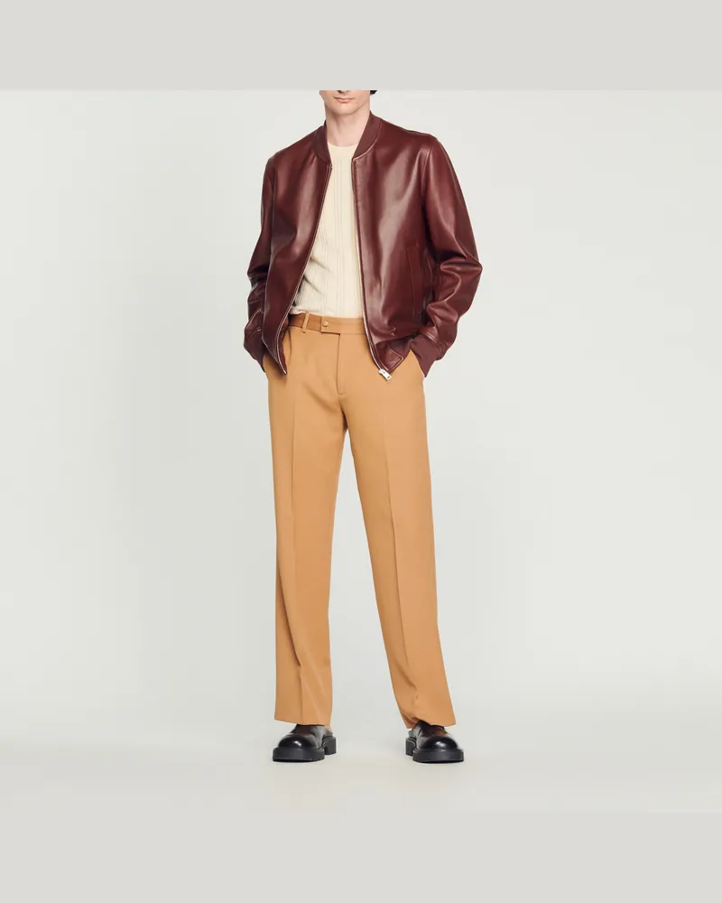 Sandro Blouson aus Leder Braun