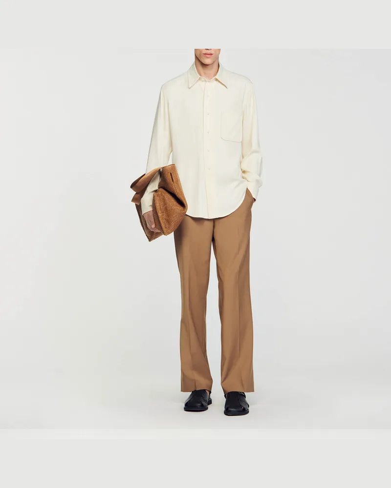 Sandro Fließendes Hemd Ecru