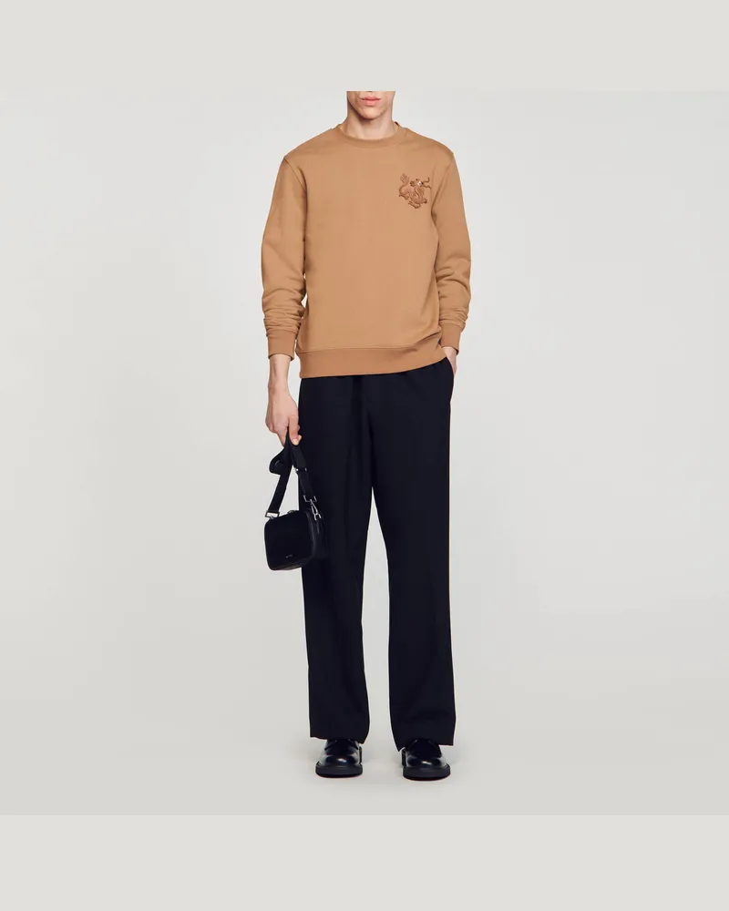 Sandro Sweatshirt mit Drachen Kamel