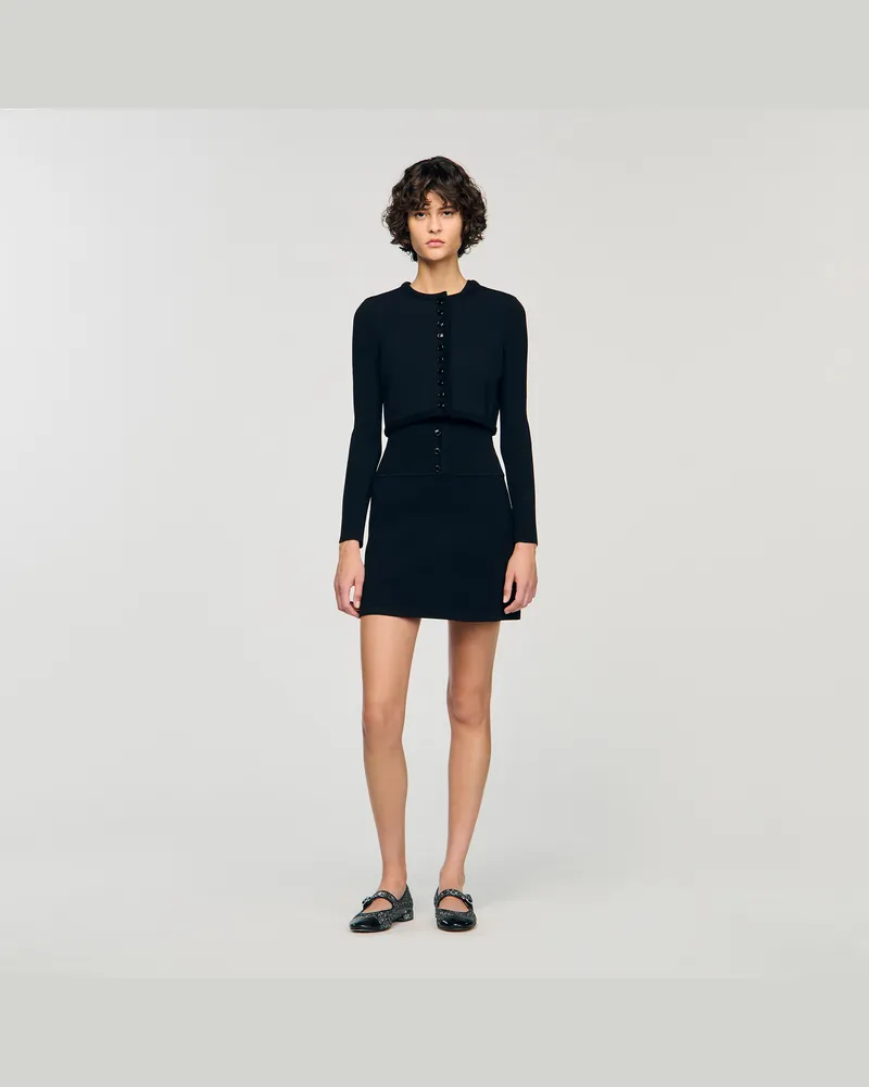Sandro Kurzer Cardigan Schwarz