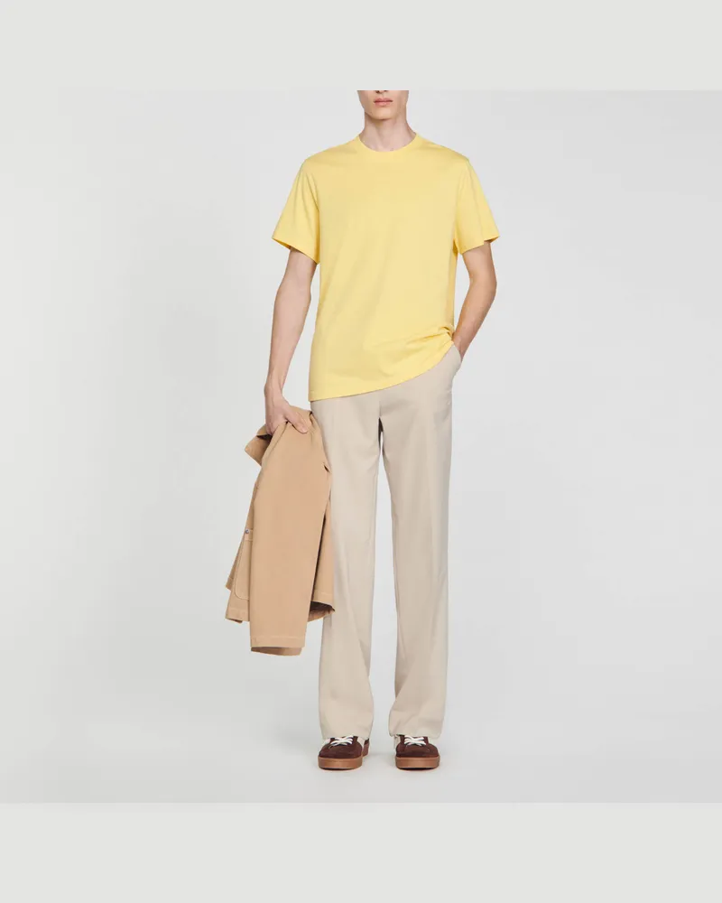 Sandro Kurzärmeliges T-Shirt Zitronengelb