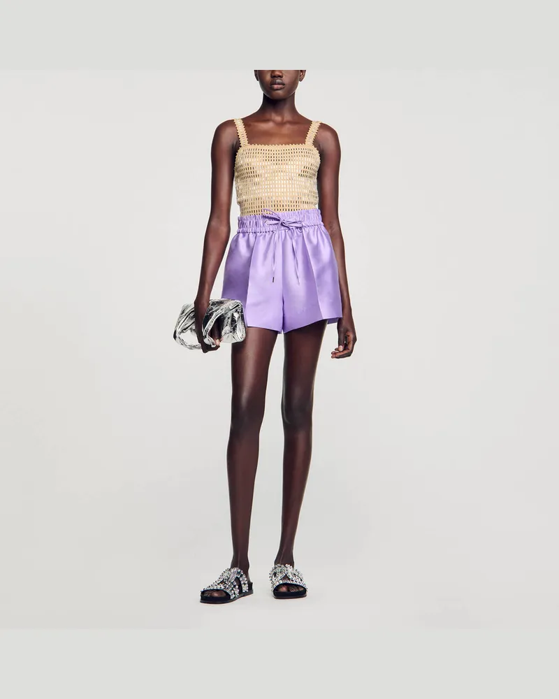 Sandro Weite Shorts aus Satin Parma