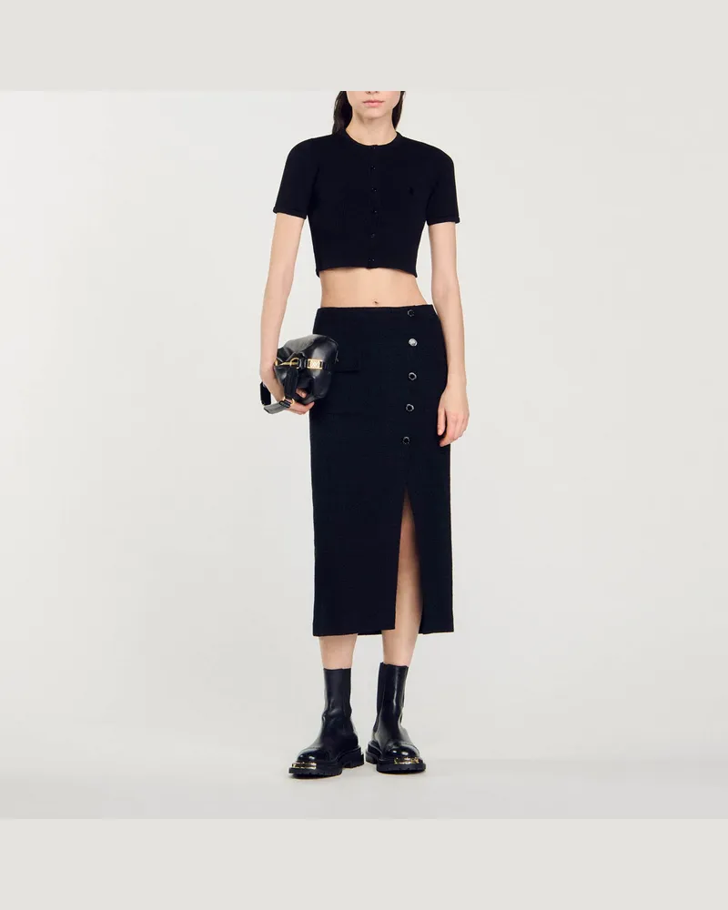 Sandro Midirock aus Tweed Schwarz