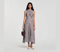 Langes Kleid mit Margeritendruck