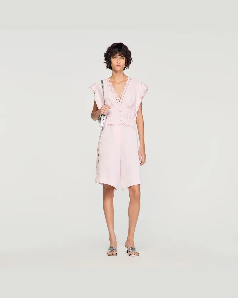 Sandro Bermudashorts mit Blumen-Jacquard Rosa