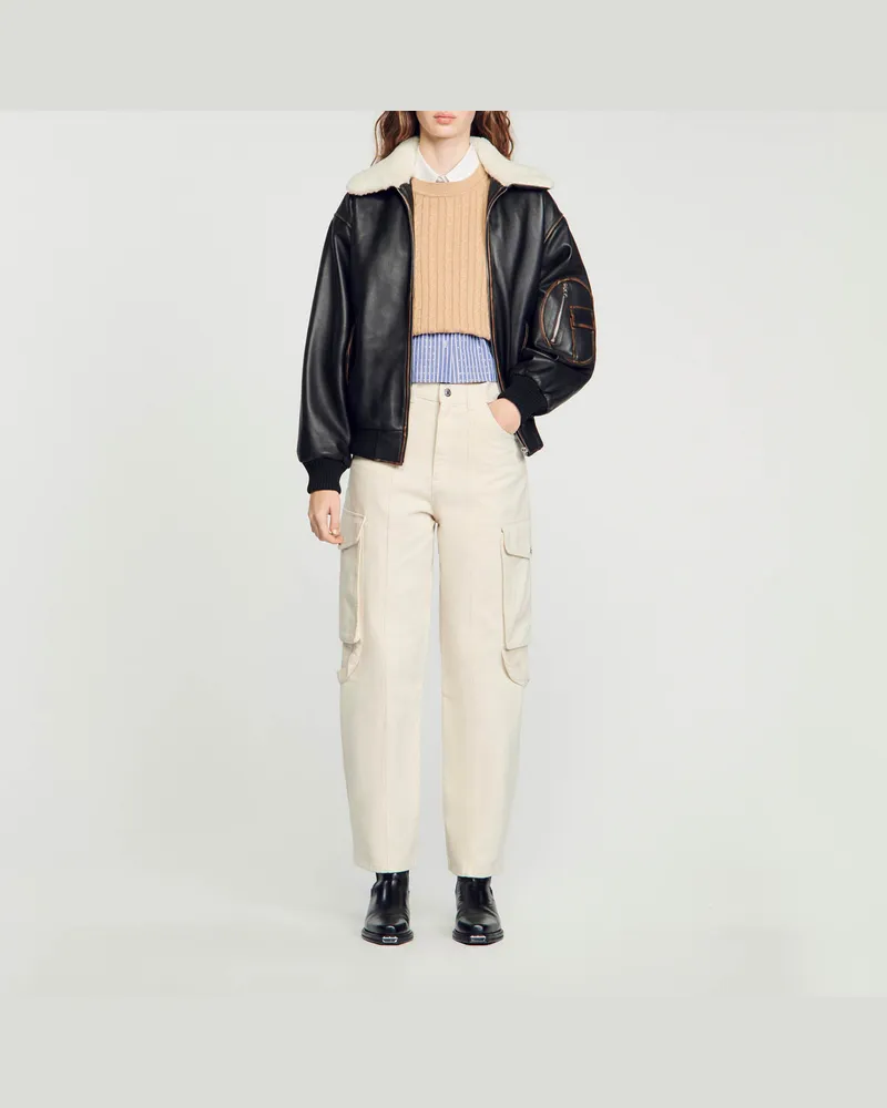 Sandro Cargo-Jeans Ecru