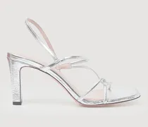 Ledersandalen mit breitem Absatz