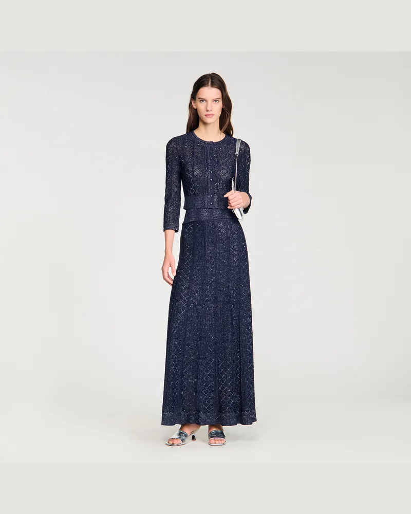 Sandro Kurzer Cardigan mit Strass Marine