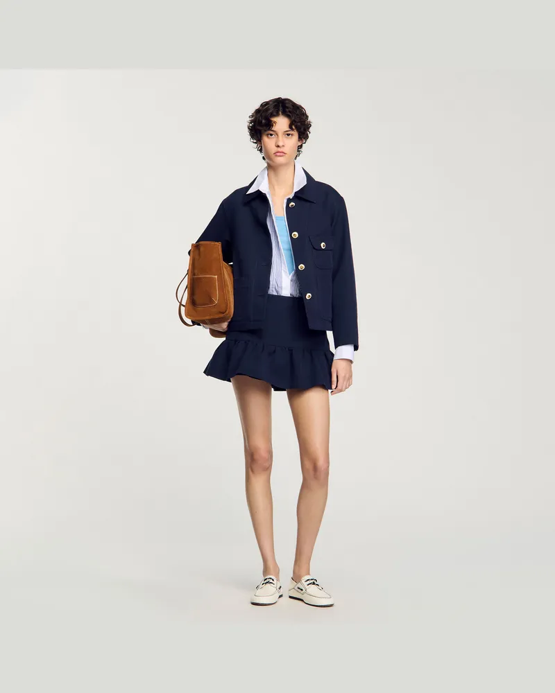 Sandro Blouson mit Offiziersknöpfen Marine