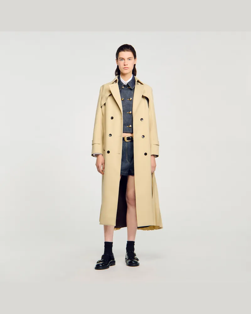 Sandro Trenchcoat mit Gürtel Beige