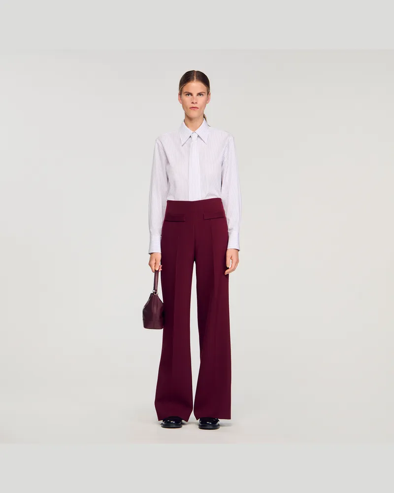 Sandro Weite Hose Bordeaux