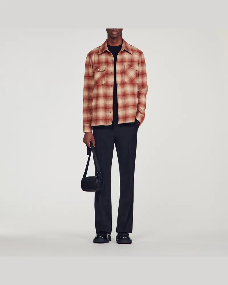 Sandro Karierte Jacke Rot