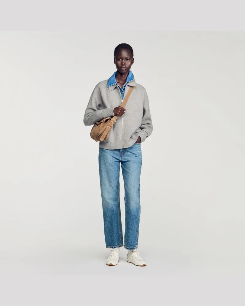 Sandro 2-in-1-Cardigan mit Reißverschluss Grau