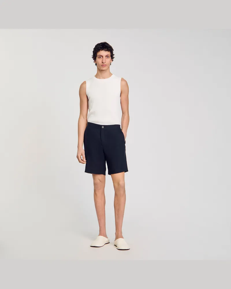 Sandro Shorts aus Leinen Marine