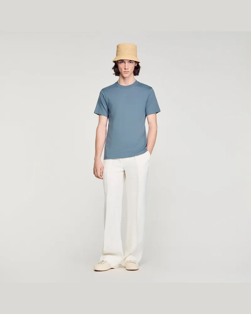 Sandro T-Shirt aus Baumwolle Grau